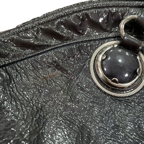 Abro Dark Green Large Bowling Style Leather Tote Bag - Picture 7 of 10